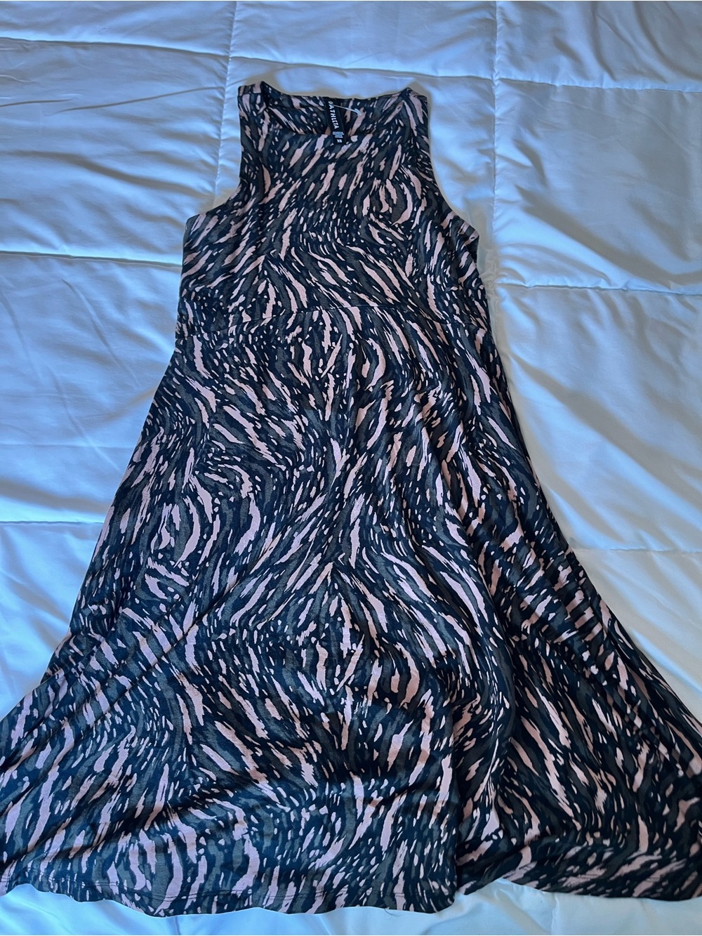 Athleta Black Santorini Thera Print Sleeveless Dress Size XS Like New